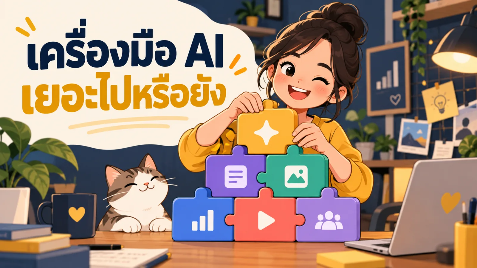 ภาพการ์ตูนประกอบบทความ AI Marketing Stack: เครื่องมือ AI เยอะไปหรือยัง