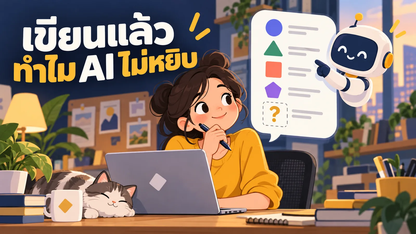 ภาพการ์ตูนประกอบบทความ Content ที่ AI หยิบไปตอบ: เขียนแล้ว ทำไม AI ไม่หยิบ