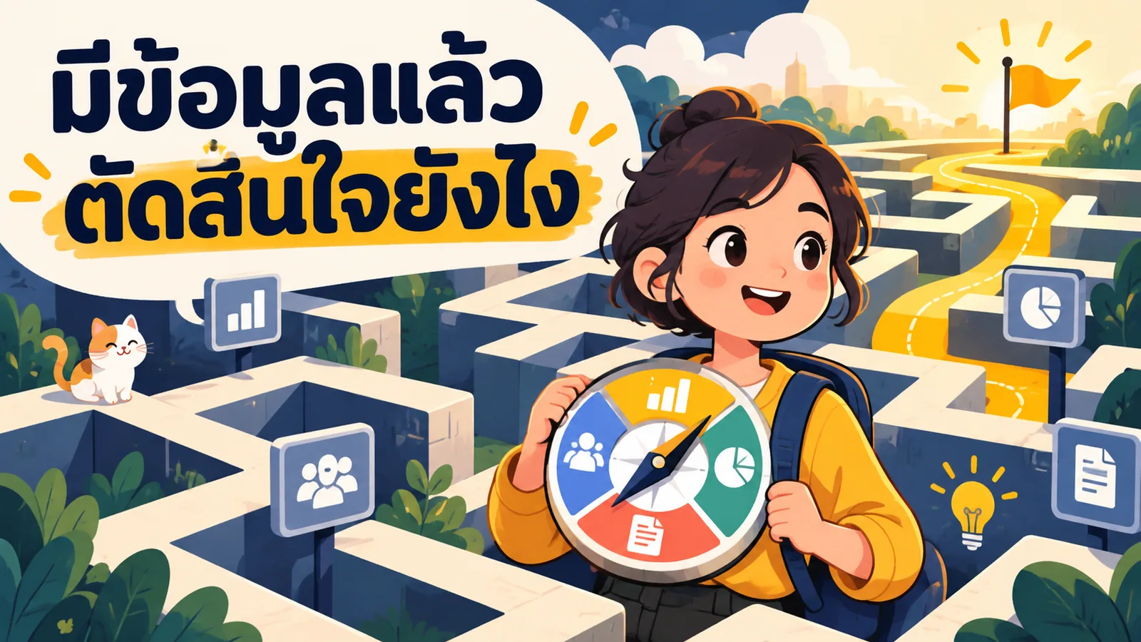 ภาพการ์ตูนประกอบบทความ Data-driven marketing คืออะไร: มีข้อมูลแล้วตัดสินใจยังไง