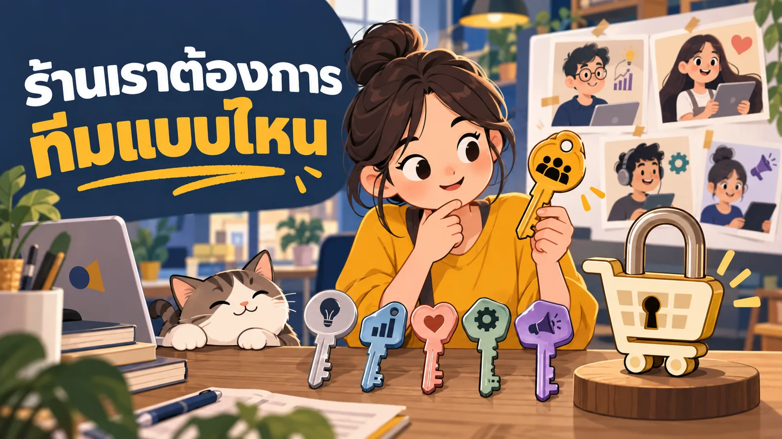 ภาพการ์ตูนประกอบบทความ เอเจนซี่การตลาด E-Commerce: ร้านเราต้องการทีมแบบไหน