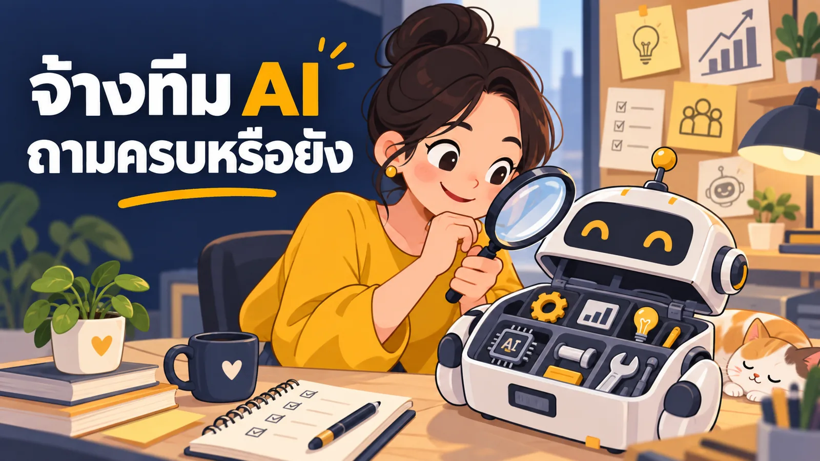 ภาพการ์ตูนประกอบบทความ เอเจนซี่ AI Marketing: จ้างทีม AI ถามครบหรือยัง