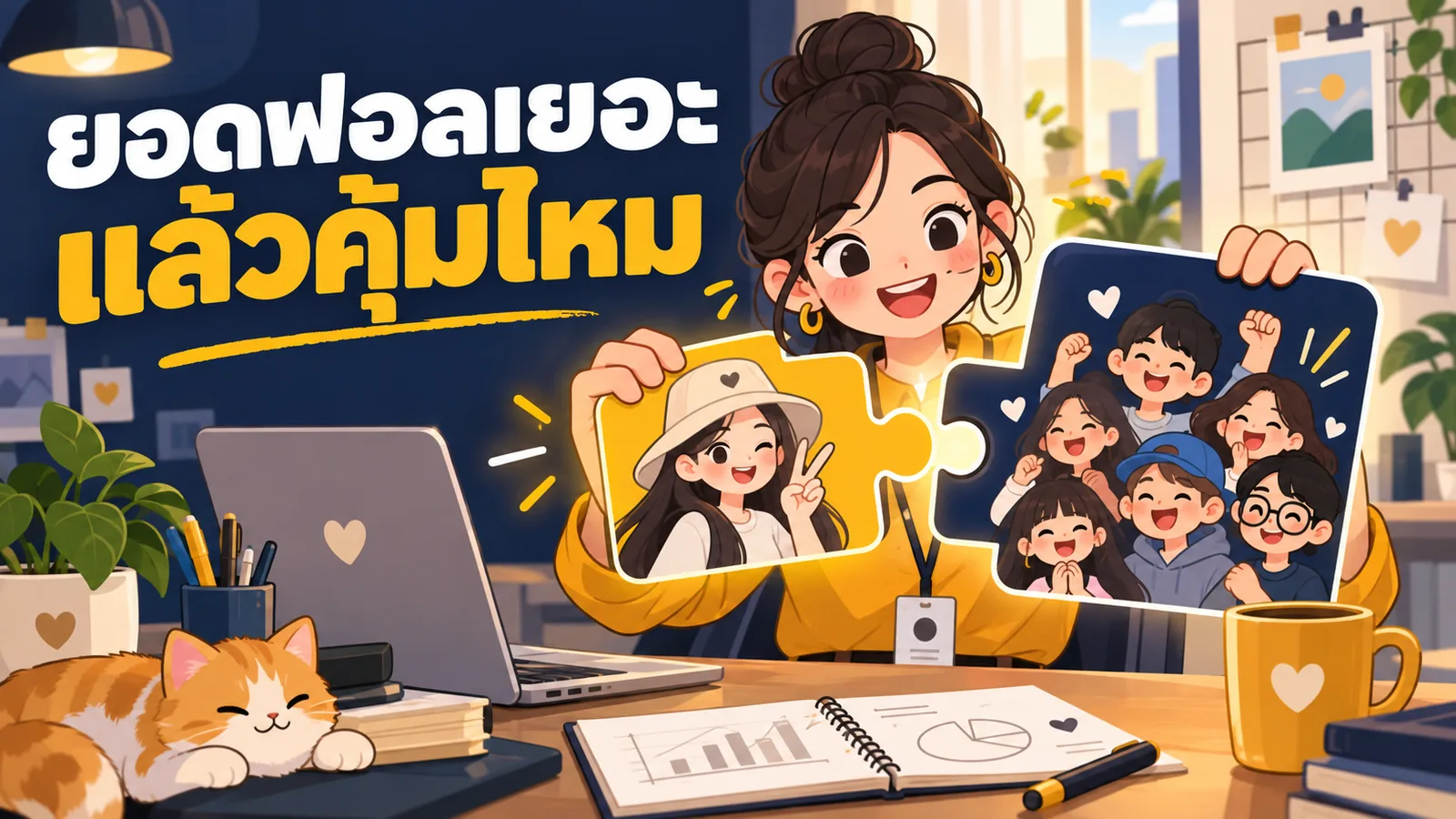 ภาพการ์ตูนประกอบบทความ เลือก KOL และอินฟลูเอนเซอร์: ยอดฟอลเยอะแล้วคุ้มไหม