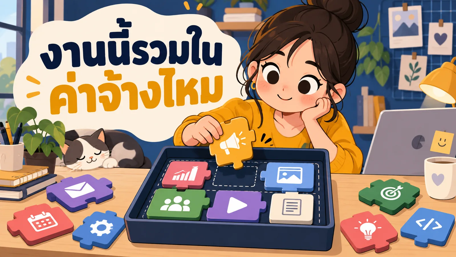 ภาพการ์ตูนประกอบบทความ สัญญาจ้าง Marketing agency: งานนี้รวมในค่าจ้างไหม