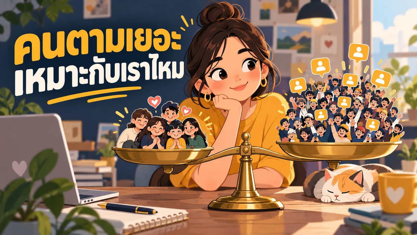 ภาพการ์ตูนประกอบบทความ Micro กับ Macro influencer: คนตามเยอะเหมาะกับเราไหม