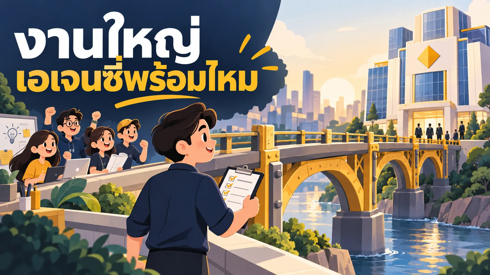 ภาพการ์ตูนประกอบบทความ บริษัทการตลาดออนไลน์: งานใหญ่เอเจนซี่พร้อมไหม