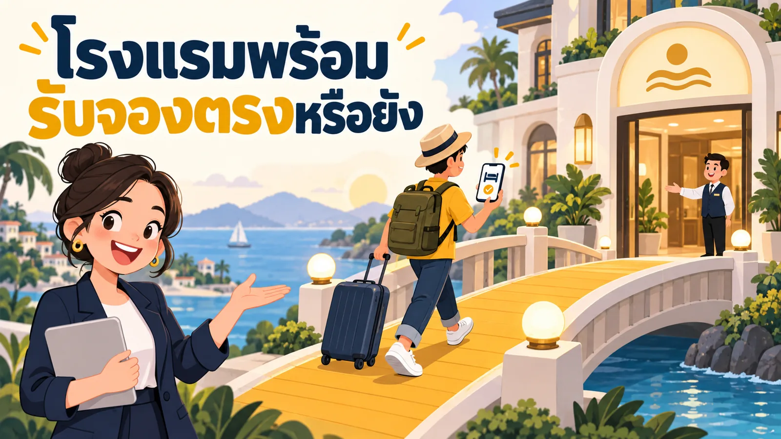 ภาพการ์ตูนประกอบบทความ การตลาดออนไลน์โรงแรม: โรงแรมพร้อมรับจองตรงหรือยัง