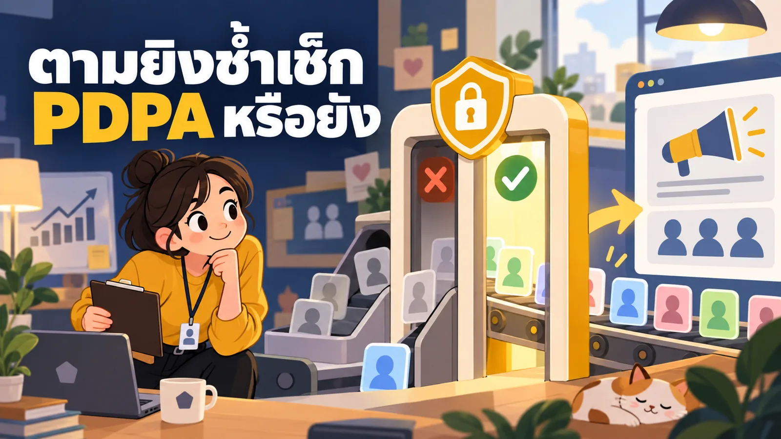 ภาพการ์ตูนประกอบบทความ PDPA Retargeting: ตามยิงซ้ำเช็ก PDPA หรือยัง