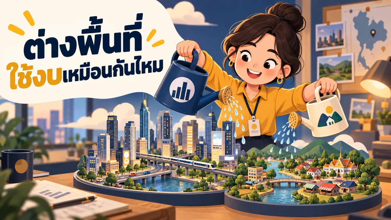 ภาพการ์ตูนประกอบบทความ Performance Marketing กรุงเทพ: ต่างพื้นที่ใช้งบเหมือนกันไหม