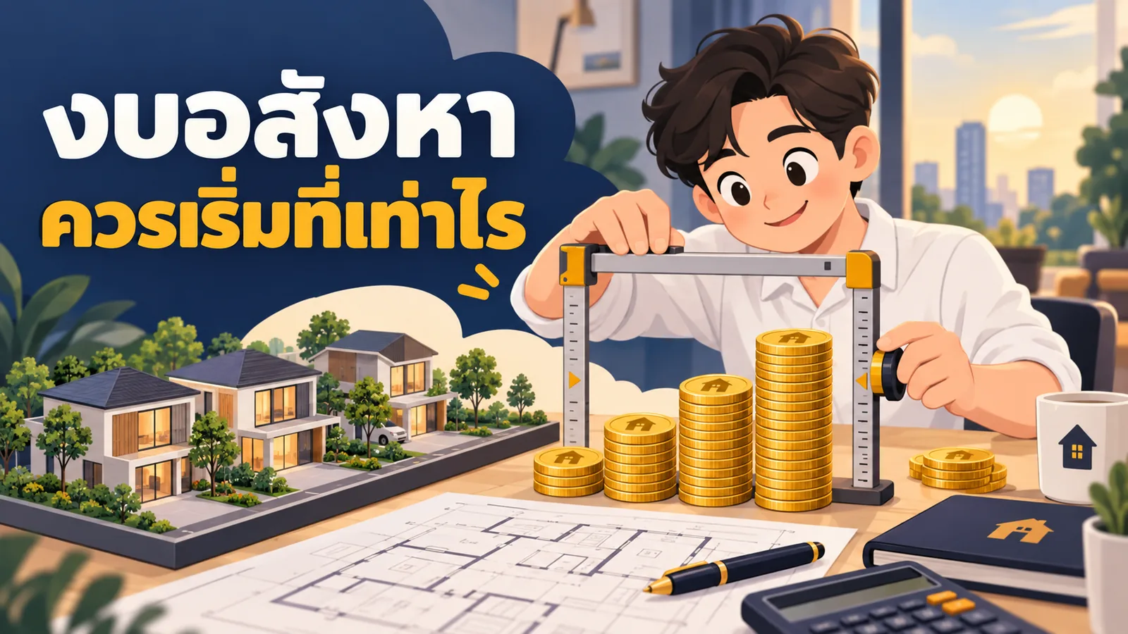 ภาพการ์ตูนประกอบบทความ งบการตลาดอสังหาริมทรัพย์: งบอสังหาควรเริ่มที่เท่าไร
