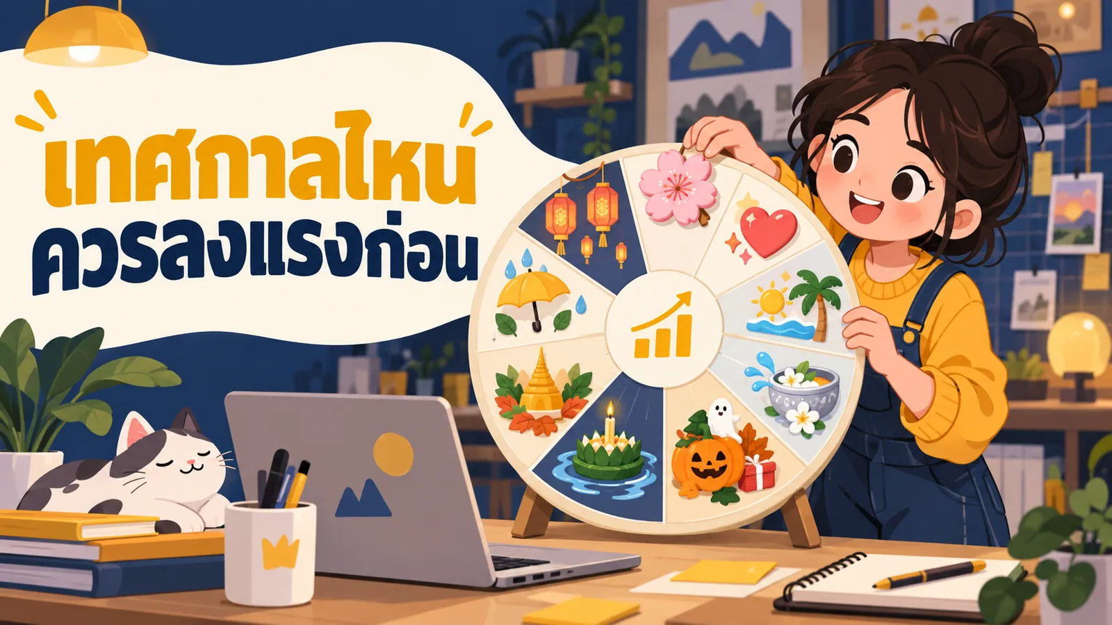 ภาพการ์ตูนประกอบบทความ ปฏิทินแคมเปญการตลาด 2026: เทศกาลไหนควรลงแรงก่อน