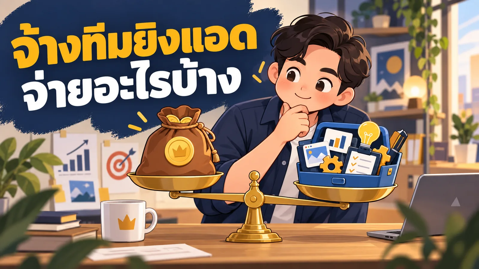 ภาพการ์ตูนประกอบบทความ TikTok Ads Agency ค่าบริการ: จ้างทีมยิงแอดจ่ายอะไรบ้าง