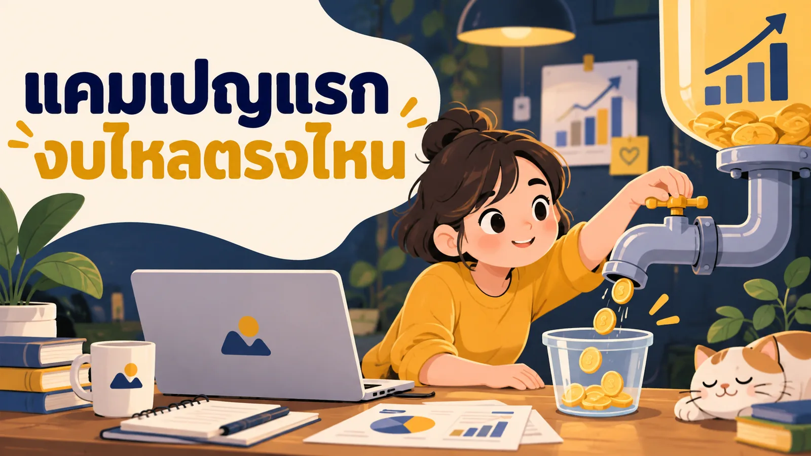 ภาพการ์ตูนประกอบบทความ TikTok Ads Manager: แคมเปญแรกงบไหลตรงไหน